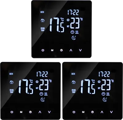 Produktbild von 3X Smart Thermostat 3A Raumthermostat Wasserheizungsgeräte Fußbodenheizung, Touchscreen LCD-Display, programmierbare Untergrundheizung