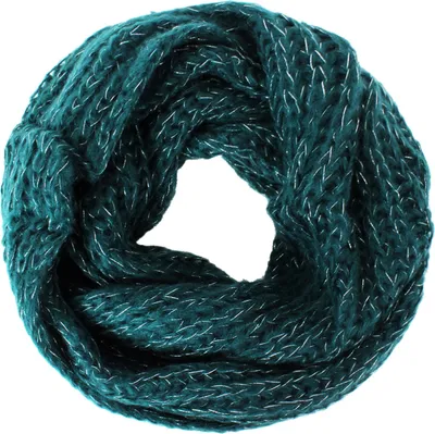 Produktbild von Glamexx24 Uni Loop Schal Langschal kuschliger Rundschal Strickschal Schlauchschal Hals-Tuch Feinstrick in Leopard - Blumen - Pinkt - Stern Muster-Farbe: Dunkel grün strick glitz