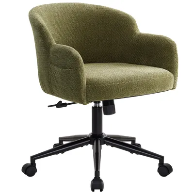 Produktbild von IWMH Drehstuhl, Höhenverstellbar Bürostuhl, Drehbar Stuhl für Schminktisch, Schreibtisch, Schlafzimmer - Samt - Grün