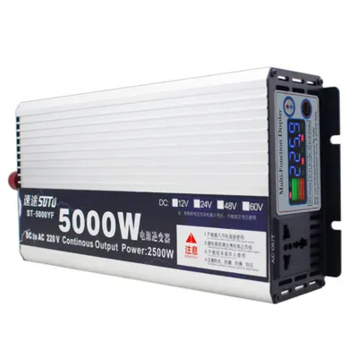 Produktbild von 5000W Reiner Sinus-Wechselrichter DC12V bis AC220V für LKW / Wohnmobil / Auto Solar