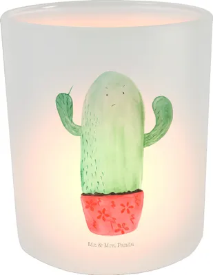 Produktbild von Mr. & Mrs. Panda Kerzenhalter Kaktus Wut - Transparent - Geschenk, Windlicht aus Glas, Teelichthalter, Kollegin, wütend, Kollege, Büro, ärgern, Kakteen
