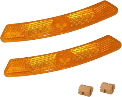 Image de Deux réflecteurs orange réfléchissants pour jantes, rayons et roues de vélo