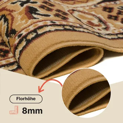 Produktbild von Tapiso Teppich ATLAS klassisch beige Wohnzimmer  250 x 350 cm