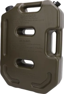 Productafbeelding van 10 liter / 2,6 gallon brandstofkanister voor off-road gebruik, draagbare reservebrandstofkanister voor auto, motor, UTV, ATV, groen, zonder bevestigingsbeugel