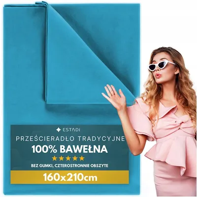 Produktbild von Estadi Traditionelles Spannbettlaken 160x210 cm Baumwolle Türkis