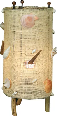 Produktbild von Näve Leuchten Deko-Tischleuchte "Shell" Deko-Tischleuchte "Shell" Tischleuchten - Deko-Tischleuchte "Shell", Tischlampe aus Muschel und Holz in beige, 27 cm hoch, Ø 12,5 cm, E14-Fassung