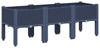 Productafbeelding van Blauwgrijze Plantenbak met Poten, 120 x 40 x 42 cm
