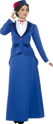Produktbild von Victoriaanse Damen Nanny Mary Poppins Blau Kostüm XXL