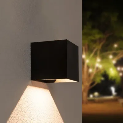 Image de HOFTRONIC - Applique murale solaire 9W 3000K IP54 monocristal Noir