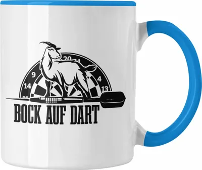 Produktbild von Trendation - Lustige Tasse Dartspieler als Geschenkidee Darts Spieler Geschenk (Blau)