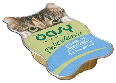 Productafbeelding van OASY Delicatesse Fijn paté met kabeljauw - natvoer voor katten - 85g