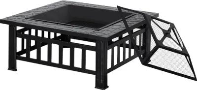 Image de M MCombo Bac à feu avec grille & pare-étincelles 81x81x44,5 cm, 0039