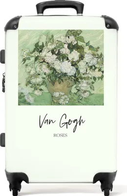 Produktbild von NoBoringSuitcases.com® Großer Koffer - Kunst - Van Gogh - Blumen - Alte Meister - Grün - Kombinationsschloss TSA - Hartschalen Trolley 4 Rollen - 72 liter - Reisekoffer - 66 cmKoffer Mittelgroß 67x43x25 cm, 72L,