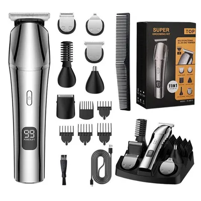 Produktbild von 11-in-1 Herren-Pflegeset Elektrischer Barttrimmer Rasierer Haarschneidemaschine Wiederaufladbarer Nasenhaarschneider