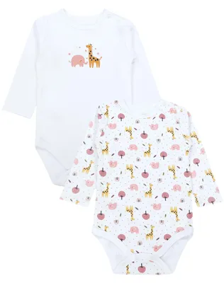 Produktbild von TupTam Baby Body Langarm – 5er Set Body Baby mit Motiv aus Baumwolle –  , Farbe: Elephant_Giraffe_Be Kind, Größe: 92