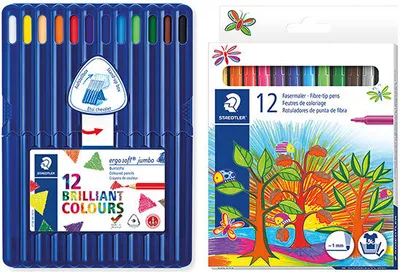 Produktbild von STAEDTLER MARS  Ergo Soft Jumbo Buntstift  plus Noris 325 Fasermaler