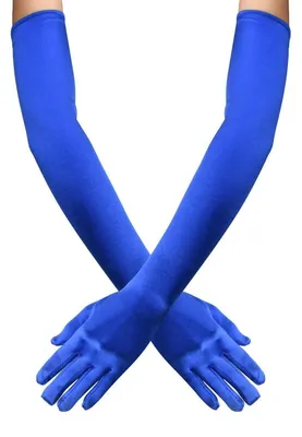 Produktbild von Lange Satin Handschuhe 55 cm Königsblau