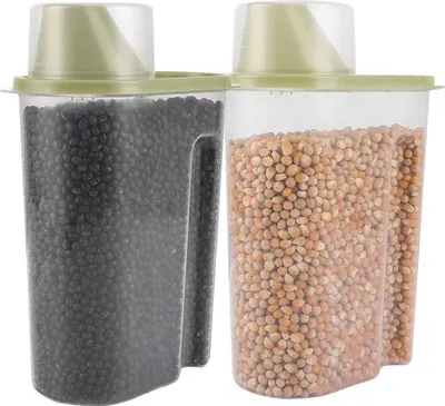 Immagine prodotto di Set di contenitori ermetici per alimenti per animali, 2,5 L, con misurino e coperchio