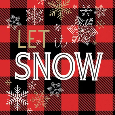 Produktbild von Servietten Papier 33x33cm 3-lagig mit Let it Snow Motiv 20 Stück