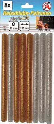 Image de KRAFTMANN 80848 Cartouches d'adhésif thermofusible métallique or/argent 11 mm, 8 pcs.