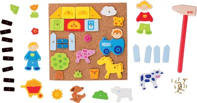 Produktbild von goki 58555 Hammerspiel Farm, bunt (1 Stück)