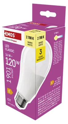 Zdjęcie produktu dla Emos Led Cls A70 16W(120W) 1901Lm E27 Ww