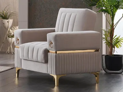 Immagine prodotto di Poltrona Poltrona imbottita Poltrona monoposto Soggiorno Moderna Tessuto Grigio