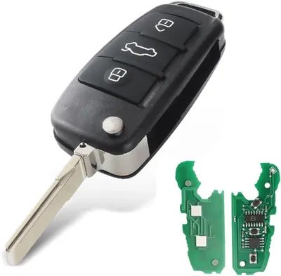 Zdjęcie produktu dla Programowalny klucz samochodowy Techstar z 3 przyciskami dla Audi Q7, B7, Q3, A3, TT, A2, A8, A6, A6L, A4, S5, C5, C6, B6, A4L, A5, Q5, S, RS, Cabrio, Avant, Quattro, 433 MHz, ID48, FCC: 8E0837220 / 8E0837220K / 8E0837220D