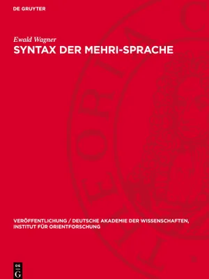 Produktbild von Syntax der Mehri-Sprache
