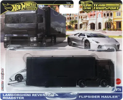 Immagine prodotto di Hot Wheels Premium Car Culture Team Transport - Lamborghini Reventon Roadster e Flipsider Hauler, edizione da collezione