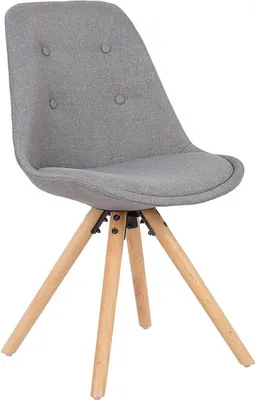 Produktbild von WOLTU 1 Stück Esszimmerstuhl, Sitzfläche aus Leinen, Design Stuhl, Küchenstuhl, Holzgestell, Grau
