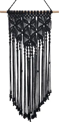 Produktbild von Wandbehang, Boho-Makramee-Wandbehang, handgefertigt, gewebte Wandkunst, Makramee-Wandteppich für Schlafzimmer, Büro, Zuhause, Wanddekoration