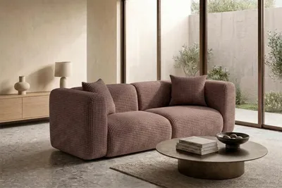 Productafbeelding van Kaiser Möbel tweezitsbank, bekleding: chenille-stof Cremona, kleur: taupe, model: GRETA