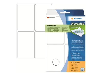 Immagine prodotto di HERMA Vielzwecketiketten weiß 52x82 mm ablösbar  96 St.