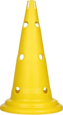 Image de Lot de 2 cônes de signalisation jaunes, avec orifices, de 52 cm