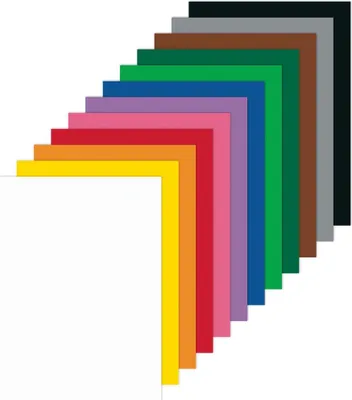 Produktbild von folia Tonkarton DIN A4 180 g/qm 12 Farben sortiert