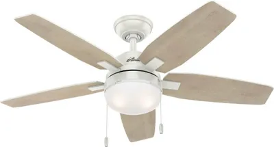 Produktbild von Deckenventilator mit Beleuchtung und Zugketten Arcot Weiß 117 cm