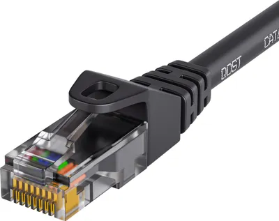 Obrázek produktu pro Qost – internetový kabel CAT6 – CCA / UTP – 10 Gbps / 250 MHz – konektor RJ45 – propojovací kabel / síťový kabel – 0,25 metru – černý