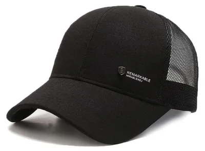 Obrázek produktu pro Pánská letní čepice s kšiltovkou, prodyšná, nastavitelná, černá, velikost 56-60 cm