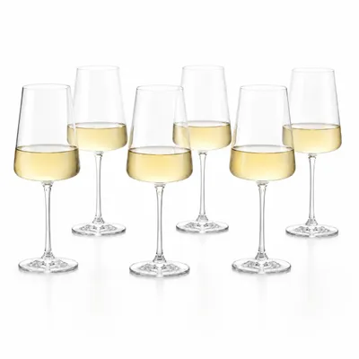 Produktbild von Rona MODE Weißweinkelche 360ml | Weißweinglas 6er Set | Weingläser spülmaschinenbeständig | Weißwein Kelche Set 6 Stück bruchsicher | Kristallglas