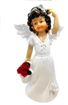 Produktbild von Figur Engel mit Blumenstrauß 15 cm