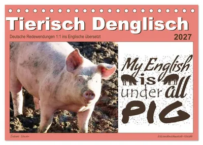 Produktbild von Tierisch Denglisch (Tischkalender 2027 DIN A5 quer), CALVENDO Monatskalender