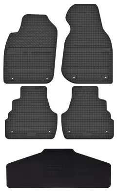 Produktbild von Gummi-Fußmatten + Tunnel für Audi A6 C5 1997-2005 (Van/Kombi/Limousine) – 5-tlg, Schwarz, passgenau – Wielganizator SolidTread