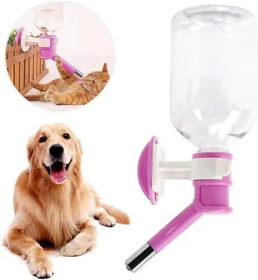 Produktbild von Trinkflasche für Haustiere - 500 ml Reiseflasche für Hunde, Katzen, Welpen und Kaninchen - Automatische Trinkflasche für den Hausgebrauch