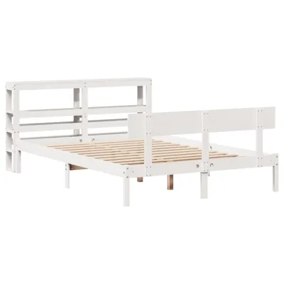 Produktbild von Massivholzbett ohne Matratze Weiß 140x200 cm Kiefernholz