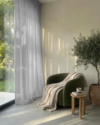 Produktbild von Gardine Aura Voile Transparent HOOMstyle 140x270cm - Kräuselband - Grau