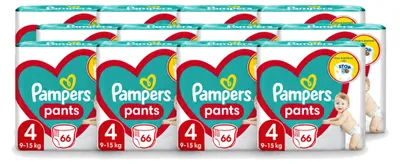 Zdjęcie produktu dla 12 sztuk pieluszek Pampers Pants, rozmiar 4, 9–14 kg - opakowanie ekonomiczne