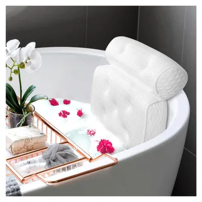 Produktbild von Badewannenkissen – Badekissen mit 4D Air-Mesh-Technologie und 7 Saugnäpfen – Stützendes Nackenkissen für die Badewanne