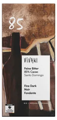 Produktbild von -Zartbitterschokolade 85 % 80 g – VIVANI