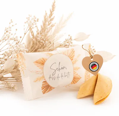 Produktbild von Glückskekse Schön, dass du da bist, Beige im Boho-Stil200 Stück